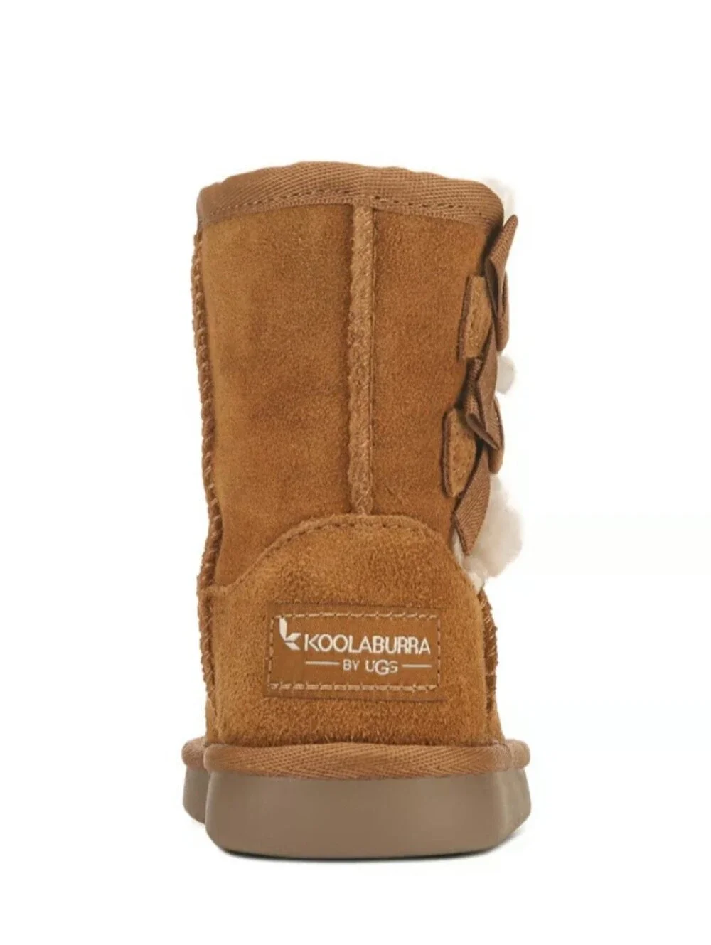 Koolaburra Chestnut Suede Faux-Shearling Kids Boots